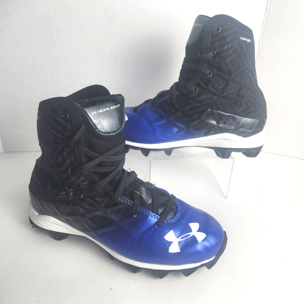 Under Armour Highlight RM Football Cleats Blue Black CompFit Youth size 5